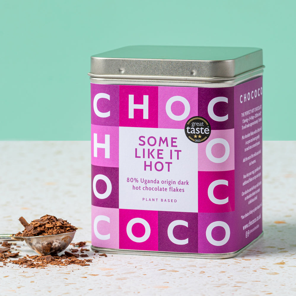 80% Uganda origin Hot Chocolate Flakes Tin (vf)