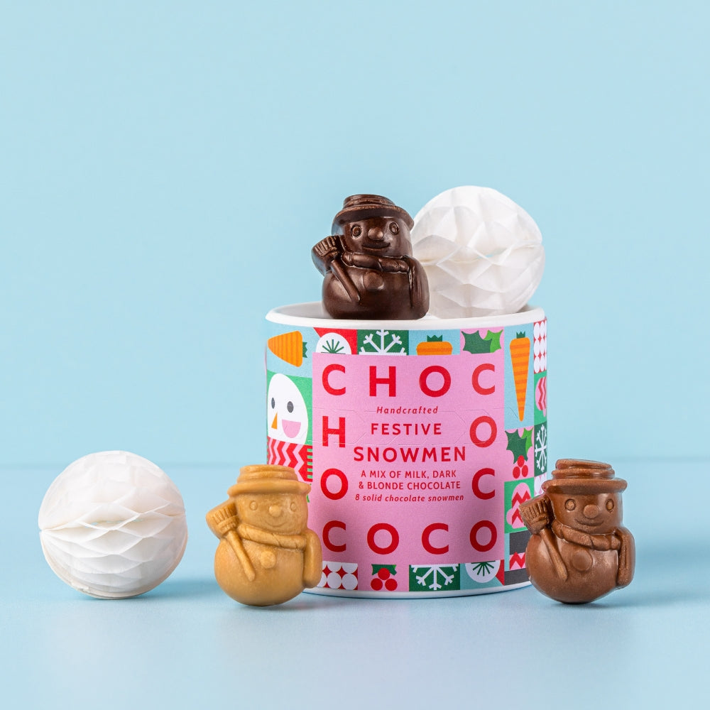 Assorted Chocolate Snowman Shapes Tube